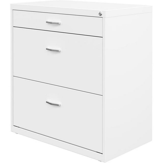 Pemberly Row 30"W Metal 3 Drawer Home Office Filing Cabinet White