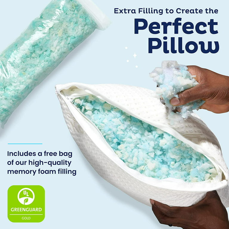 Snuggle-Pedic Deluxe Adjustable Shredded Memory Foam Pillow with