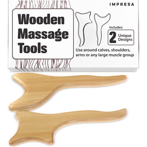 Impresa 2Pack Lymphatic Drainage Massage Tool Wooden Lymphatic
