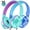 Green + Blue, variant on 2Pcak Kids Headphones, Wired On-Ear Headphones for Girls Boys with MIC, Tangle-Free 3.5mm Jack Foldable Stereo Headphones for School/Tablet/Travel