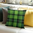 thumbnail image 3 of BANET  Short Plush Pillow Case Soft Pillow Case, St Patricks Day Green Plaid Tartan Decor Home Cushion Covers for Couch/Sofa/Bedroom/Car 20x20in, 3 of 5