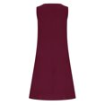 thumbnail image 5 of QGJZVUNL Sleeveless Crewneck Dresses for Women Casual Summer Outfits Cotton Linen Midi Dress with Pockets Size S, 5 of 5