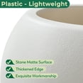 thumbnail image 2 of FloraFairy 19.7" Dia x 15.8" H, 12.6" Opening Plastic Sphere Planter with Drainage Hole and Plug, Lightweight Large Flower Pot, Round Plant Container for Indoor Outdoor, Cream, Off-White, 2 of 5