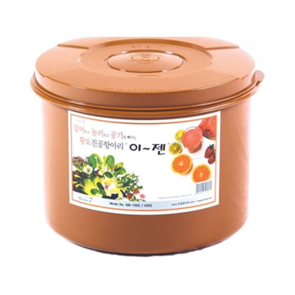 E-Jen Premium Kimchi, Sauerkraut Probiotic Fermentation Container with Inner Vacuum Lid Round (1.3 gal/ 5L)