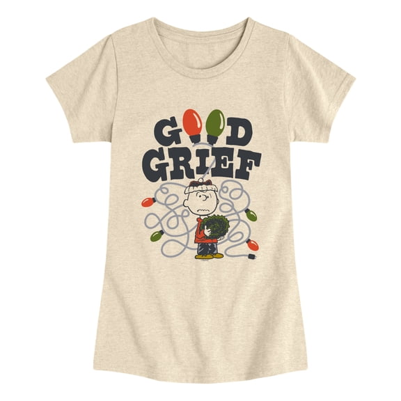 Peanuts - Charlie Brown Christmas Good Grief Fitted Short Sleeve Graphic T-Shirt