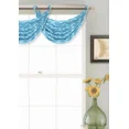 thumbnail image 3 of Gorgeous Home Linen Diamond Trellis V23 Faux Silk Waterfall Valance, Silver Grommet 2-Tone Window Curtain (1 Pc, 30" W x 18" L) Turquoise Blue/White, 3 of 5