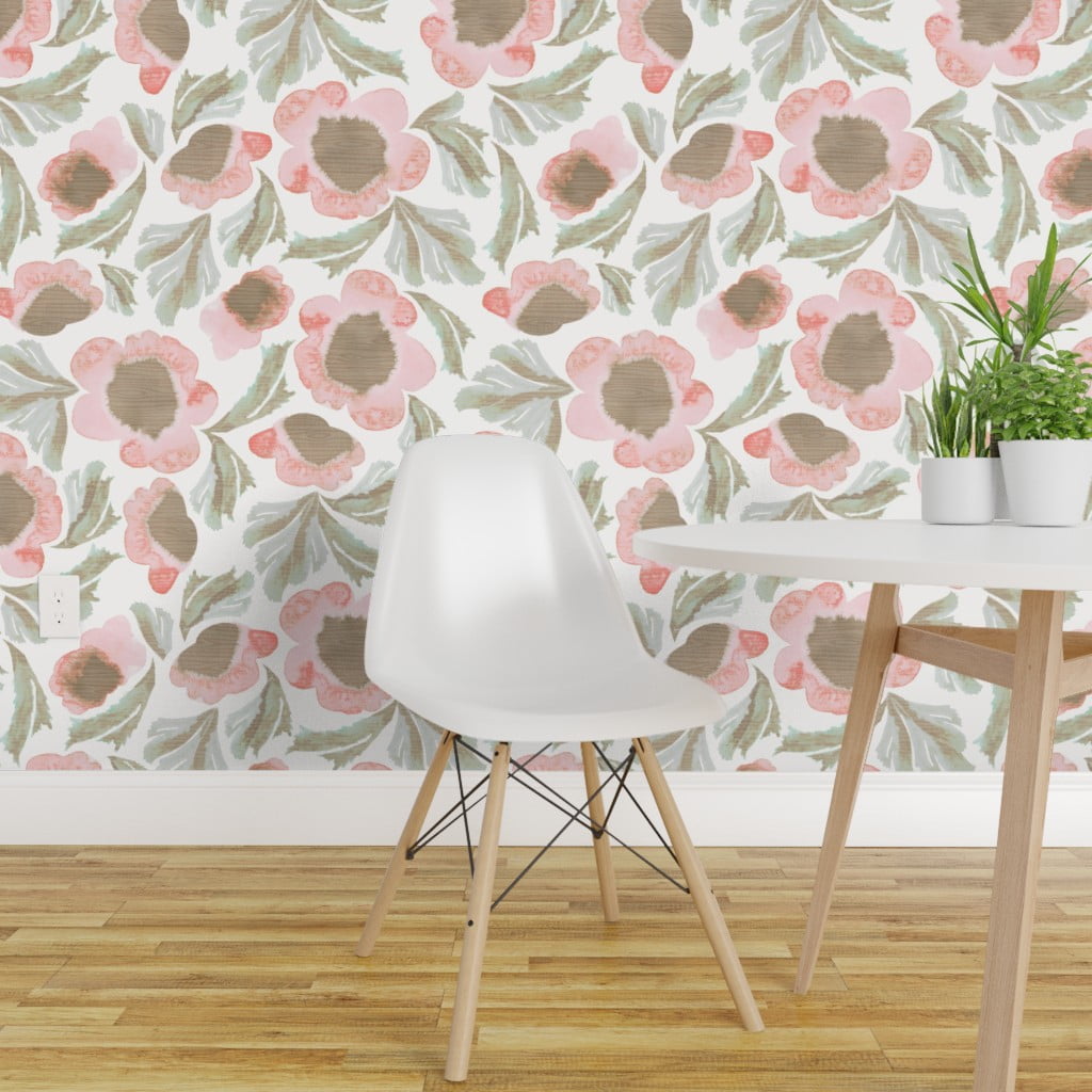 Peel-and-Stick Removable Wallpaper Farmhouse Garden Watercolor Floral