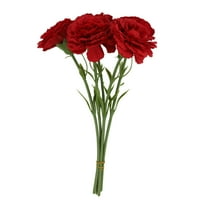 5PCS Artificial Carnations - 11.42" Bendable Stem Silk Flowers - Real Touch Carnations for DIY Vase Arrangements & Wedding Centerpieces