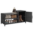 thumbnail image 4 of ModFusion Outdoor Rattan Storage Bench with Seat, Shoe Ottoman for Patio, Entryway or Garden, Black, 4 of 10