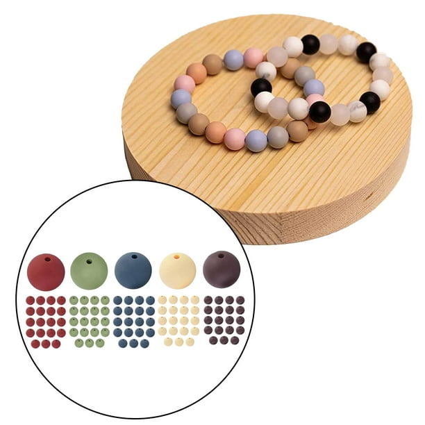 100Pcs Silicone Beads Matte Craft Beads Colorful Assorted Loose