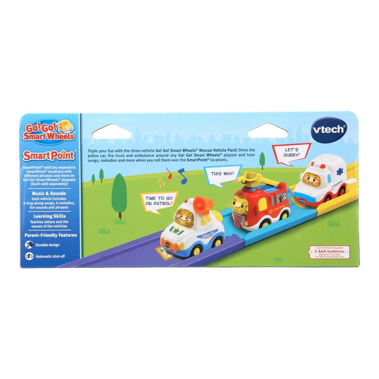 VTech Go! Go! Smart Wheels Rescue Vehicle Pack, Ambulance, Fire