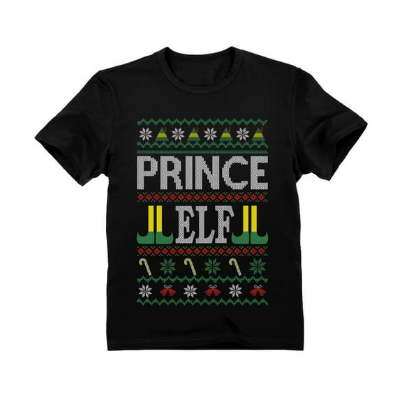Tstars Boys Ugly Christmas Prince Elf Family Elf Kids Christmas Gift Toddler Kids T-Shirt