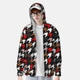 thumbnail image 2 of Vsdgher Sweat à Capuche Imprimé Pied-de-Poule Vert Rouge pour Hommes Femmes, Manches Longues Protection Solaire Pêche pour Course Natation-TG, 2 of 7