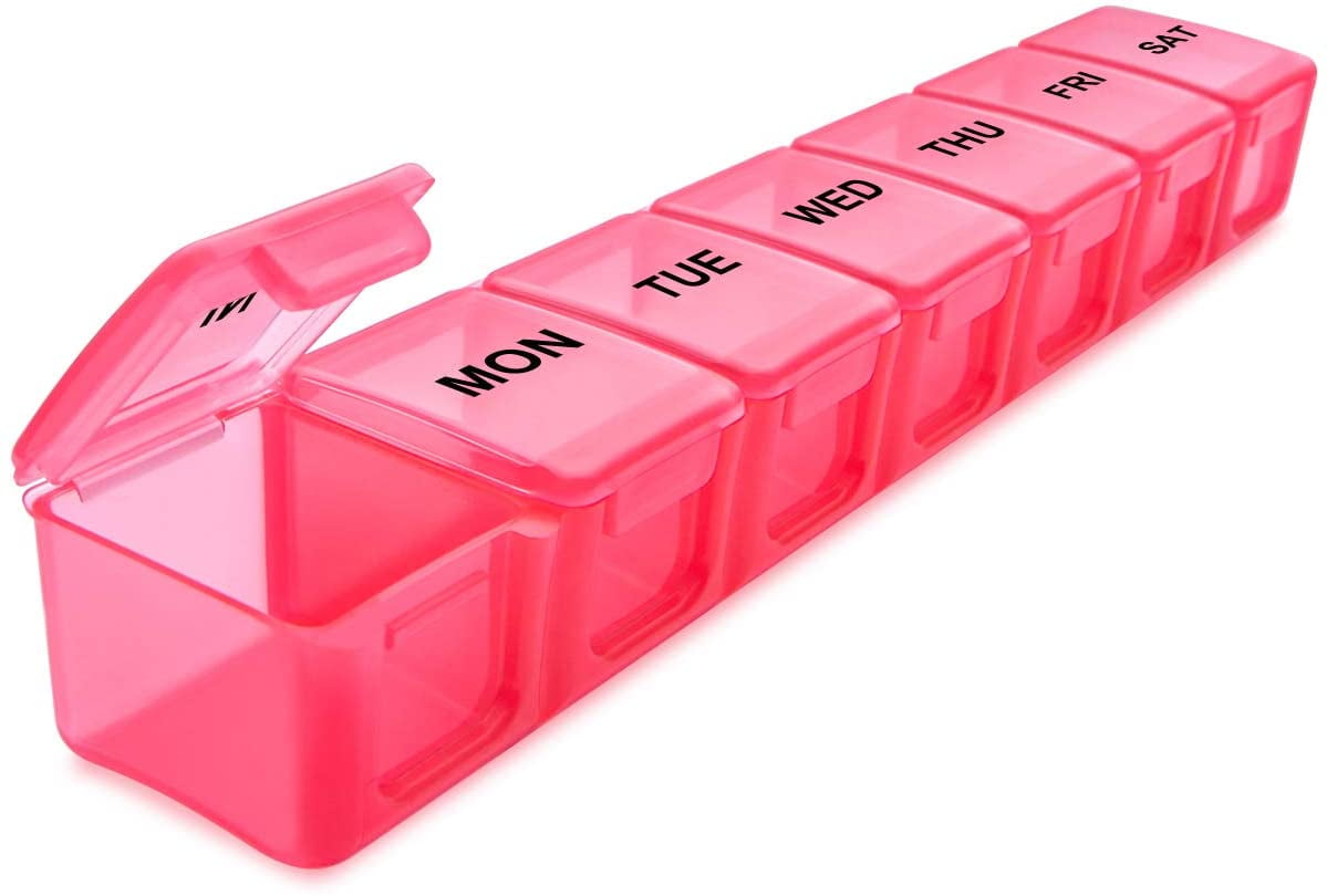 2 Pack Weekly Pill Organizer,Daily Pill Cases for Pills/Vitamin/Fish