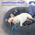 thumbnail image 4 of Cama para perros Rabbitgoo Fluffy Donut, lavable, 60 x 60 x 14,5 cm, gris oscuro, 4 of 9