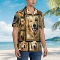 thumbnail image 5 of Golden Retriever Dog Hawaiian Shirts For Men, Summer Short-Sleeve Relaxed-Fit Button-Down Shirts Large, 5 of 9
