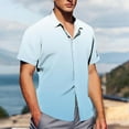thumbnail image 3 of Fnooota Men's Colored Short Sleeve Shirts, Gradient Print Summer Relaxed Fit Casual Button Down Shirts Light Blue Size XL, 3 of 5
