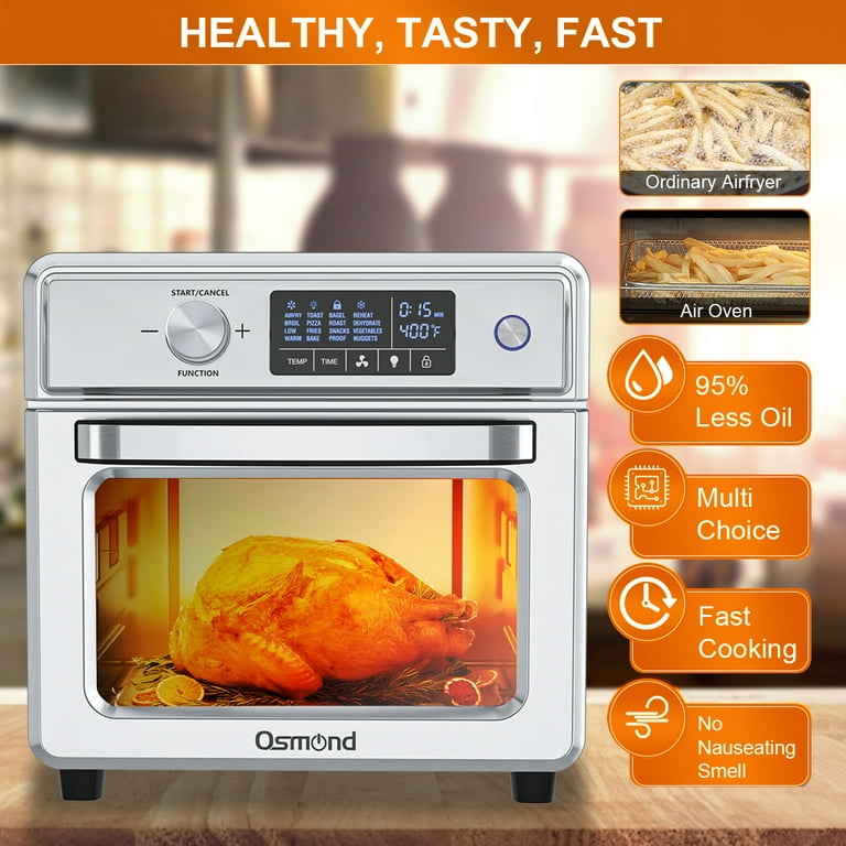 10-in-1 Air Fryer Oven, 20QT Toaster Oven Air Fryer Combo, Digital LCD  Touch Screen, 6-Slice Toast, Air Fry, Roast, Bake, Dehydrates, Reheat,  Oil-Free