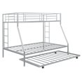 thumbnail image 5 of Twin Over Full Metal Bunk Beds with Trundle, Bunk Beds with Built-in Ladders and Safty Full-Length Guardrail, Space Saving Design, Silver, 5 of 7