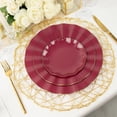 thumbnail image 5 of BalsaCircle 10 Burgundy 9" Round Disposable Salad Dinner Plastic Plates Gold Wavy Trim Wedding Party Tableware, 5 of 8