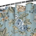 thumbnail image 3 of Waterproof Blue Floral Shower Curtain 72x72 Inch Boho Style Polyester Unique Shower Curtain for Bathroom Hotel Home Decor with 12 Plastic Hooks, 3 of 5