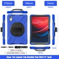 thumbnail image 6 of XYX Case for Lenovo Tab M11 11 inch 2024/Xiaoxin Pad 2024 with 360 Degree Rotating, Hand Strap, Shoulder Strap, Blue, 6 of 7
