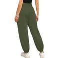 thumbnail image 2 of Women Sweatpants Adjustable Cord Lock Loose Fit Comfortable Women Sport Trousers for Daily Wear OD Green XXL, 2 of 4