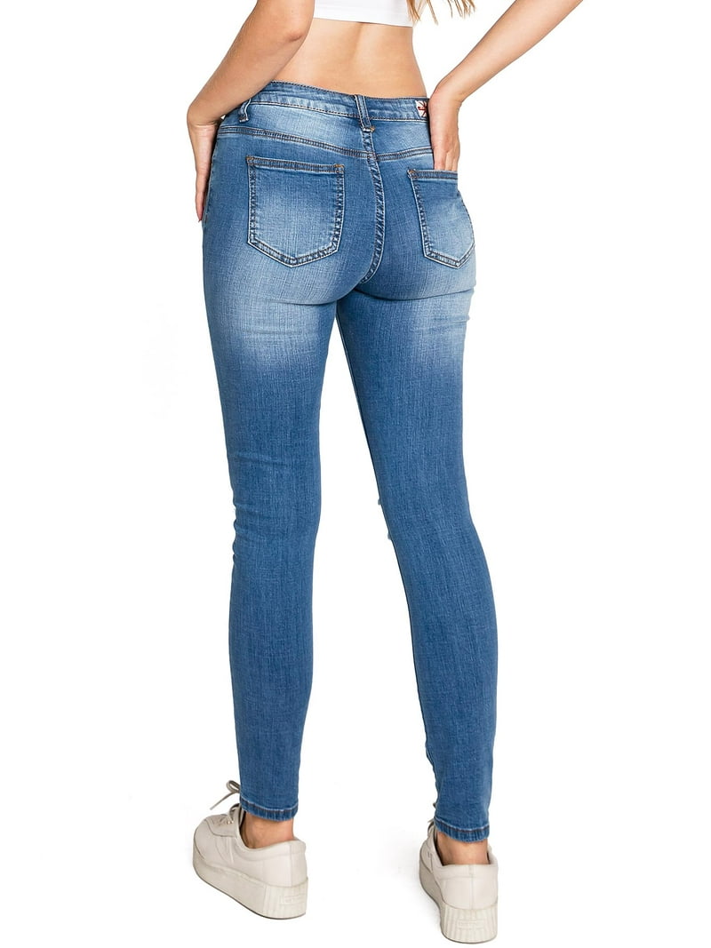 デニム・ジーパン MSGM HIGH WAIST SKINNY FIT JEANS WITH BELT Machine Jeans Women's Juniors Mid Waist Distressed Skinny