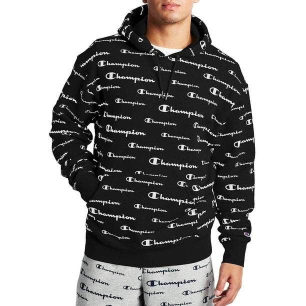 Champion - Champion Men's Powerblend All Over Logo Hoodie, up to Size ...