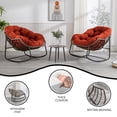 thumbnail image 4 of MOONMISS Rattan Rocking Chair, Indoor & Outdoor Comfy Rocker Chair with Thick Cushion, Modern Lounge Chair for Balcony, Porch, Garden, Backyard, Deck, Orange, 4 of 6