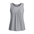 thumbnail image 5 of Womens Tank Tops 2026 Summer Pleated Crew Neck Tank Top Elegant Ladies Top Sleeveless Tunic Blouses Casual Loose Tees Camisole Vests Breathable Solid Color Comfy Lounge Soft Outdoor, 5 of 5
