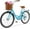 Blue, variant on Classic Women Commute Bike with Basket, 24" Shimano 7 Speeds Adult Cruiser Bicycle for Ladies - Hi-Ten Steel Frame - Ideal for Urban Commuting and Beach Rides