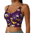 thumbnail image 2 of Fotbe Halloween Gnomes1 Pattern Womens' Sports Bra Longline Wirefree Padded with Medium Support Sports Moisture-Wicking Workou Vest,Tank Top-Medium, 2 of 7