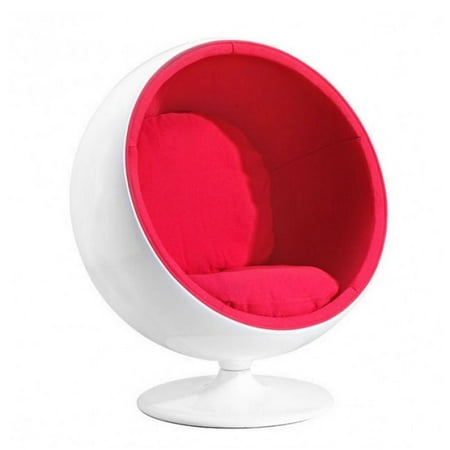ZUO MIB Fiber Glass Egg Chair in Red - Walmart.com