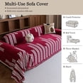 thumbnail image 6 of Jessy Home Sofa Covers Couch Cover Sofa Slipcover for Most Shape Sofas Multi-Function Furniture Cover for Pets Cats Dogs Home Decor 71"x 150"Red Wine, 6 of 9