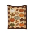 thumbnail image 2 of Manta de franela con estampado digital de calabaza, hoja de arce y frutas, ideal para el sofá o para una siesta., 2 of 6