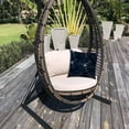 thumbnail image 6 of 20" X 20" Navy And White Zippered Polyester Floral Throw Pillow Cover, 6 of 8