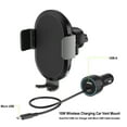 thumbnail image 5 of onn 10W Wireless Charging Car Vent Mount, Qi Certified, Black - Compatible with iPhone 17/16/15/14/13/12 Series, Samsung Galaxy and other Qi enabled devices, 5 of 6