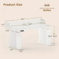 thumbnail image 2 of 55" Standing Desk with LED Lights and Storage, Modern Fluted Stand Up Desk, Height Adjustable Home Office Desk, 2 of 7