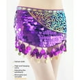thumbnail image 6 of Aellinatey Women Belly Dance Hip Scarf with Chain Sequins Tassels Coins Skirt Party Wear, 6 of 16