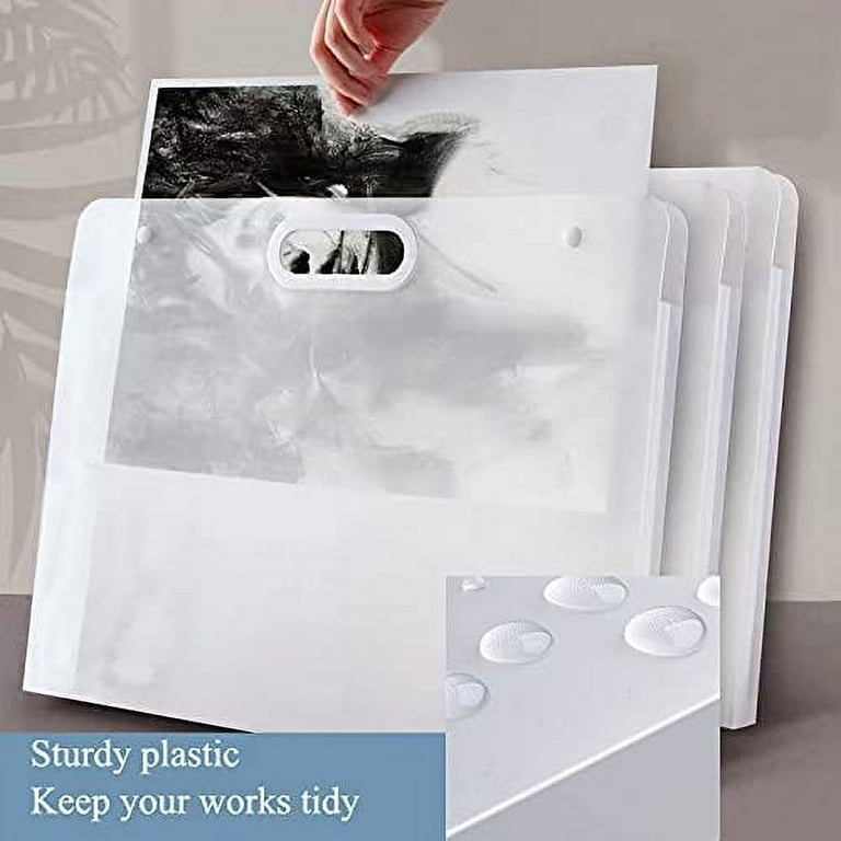 Plastic Art Portfolio, Large Art Portfolio with Handles,Waterproof
