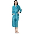 thumbnail image 1 of Sunny Forrest Teal Tranquility Hooded Robe with two front pockets. (CA/US, Alpha, XX-Large, 3X-Large, Regular, Regular, Teal Blue), 1 of 1