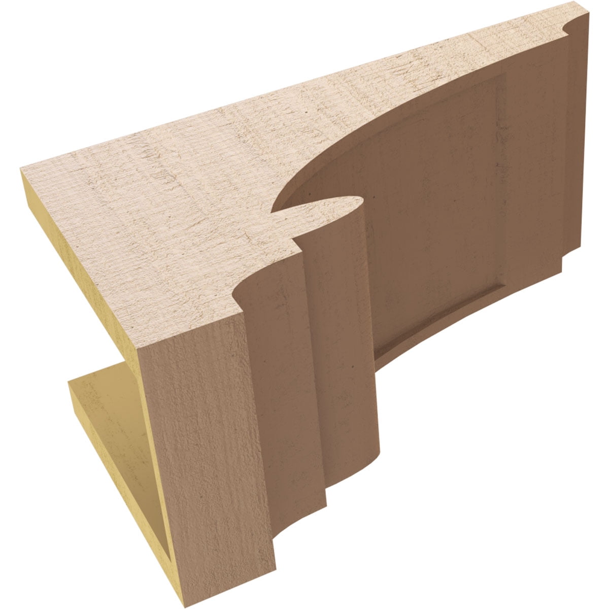 7"W x 14"D x 7"H Wide Diane Rough Cedar Woodgrain TimberThane Corbel, Primed Tan