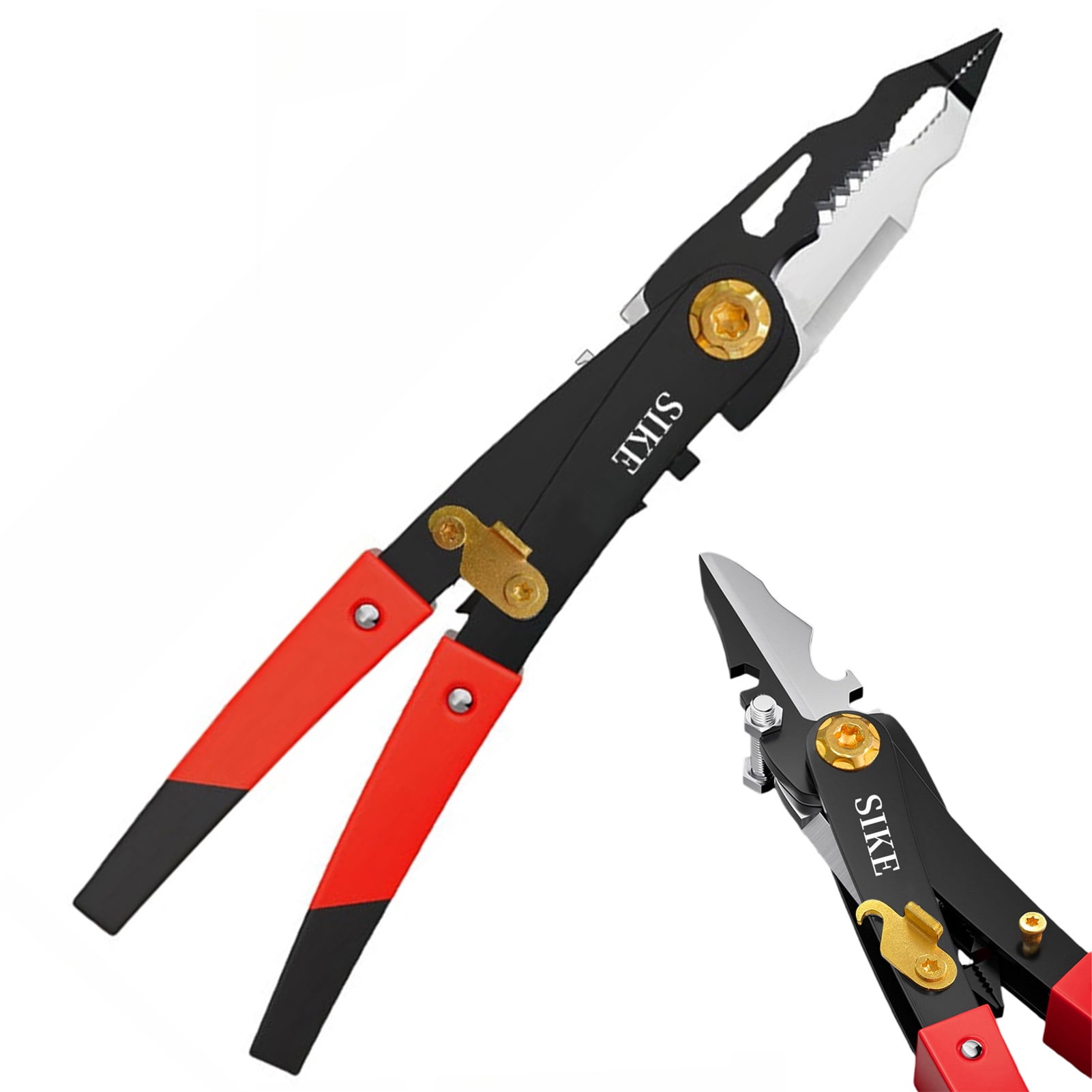 Electrical Wire Pliers, Multi Function Needle Nose Cable Stripper Pliers, Carbon Steel Wire Stripping Tool for Factory, Electricians, Construction Project, Automotive Circuits, Home