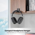 thumbnail image 2 of Soporte adhesivo mejorado para auriculares y mandos de juego, negro, montaje en pared o bajo escritorio, diseño plegable con almohadillas de goma, 2 of 7
