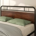 thumbnail image 5 of Allewie Sanders King Size Bed with Wooden Headboard, Vintage Metal Platform Bed, 5 of 7