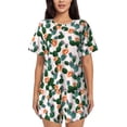 thumbnail image 1 of Fotbe Cactuses Conjunto de Pijama Estampado para Mujer, 2 Piezas, Ropa de Dormir con Camiseta de Manga Corta y Shorts Suaves-Medium, 1 of 6