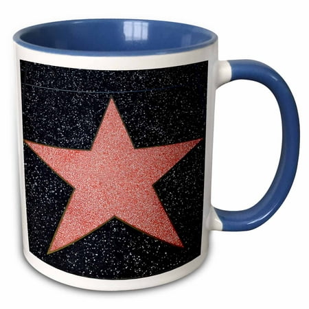 3dRose Los Angeles, Hollywood, blank star on Hollywood Walk of Fame - Two Tone Blue Mug,