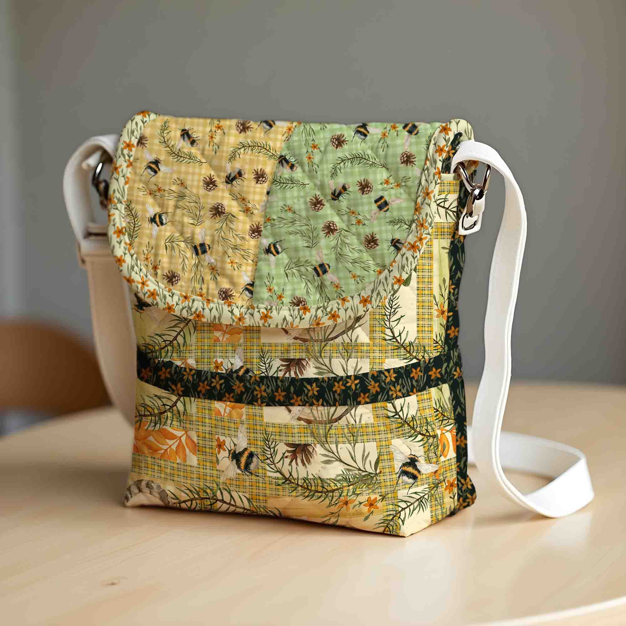 David Textiles 18" x 21" 100% Cotton Bee Story, Multi-color, for Quilting & Sewing, 5 Pieces