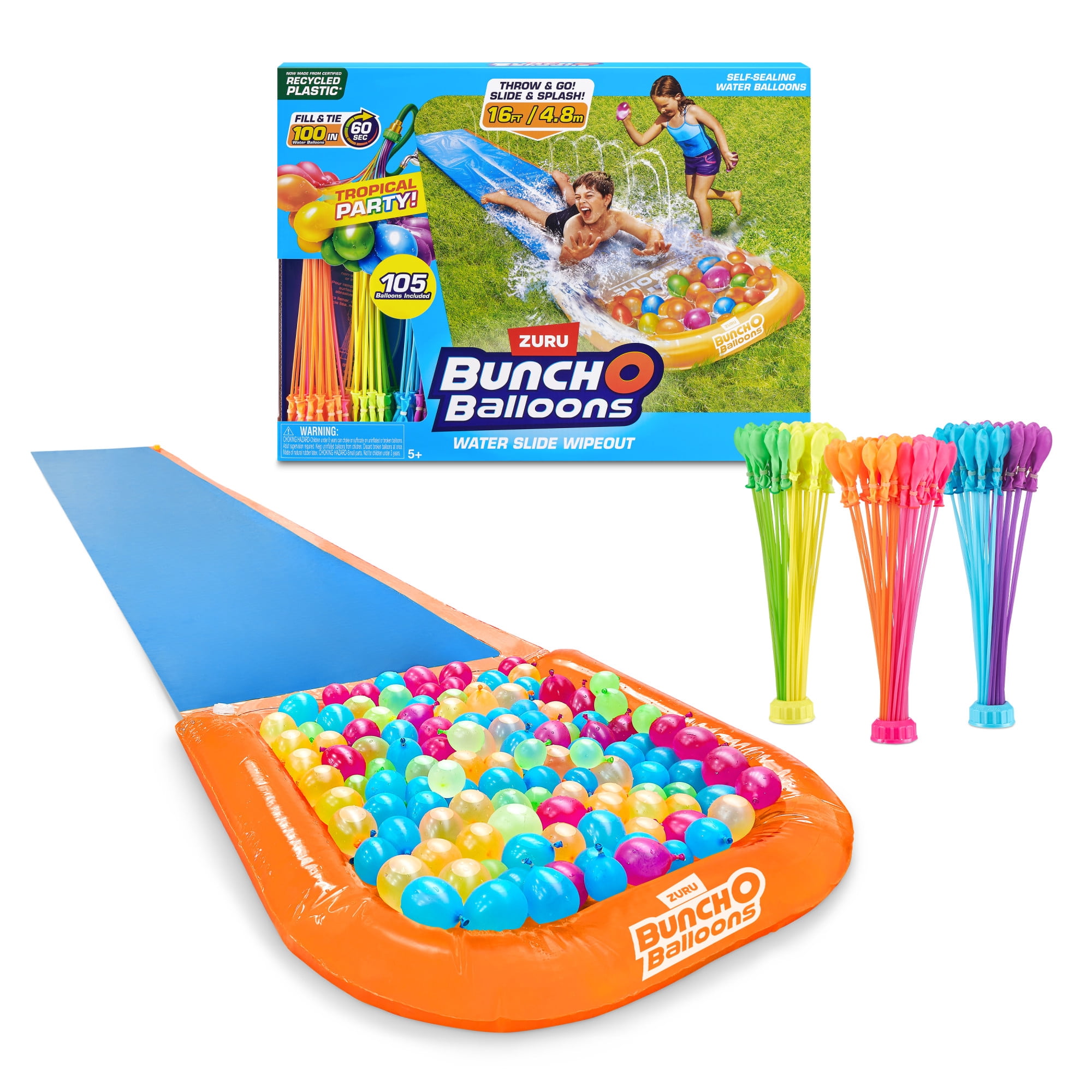 Bunch O Balloons Tropical Party Water Slide Wipeout with 16ft Lane by ZURU